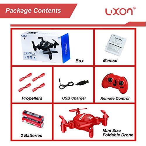 Boys Toys Mini Drones for Kids Girls Foldable Portable Quadcopters with 360° Roll-over and Headless Mode (Red) By Luxon Boys Toys Mini Drones for Kids Girls Foldable Portable Quadcopters with 360° Roll-over and Headless Mode (Red) By Luxon