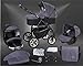 Milk Rock Baby Macano S Pram & Pushchair with 3 frame colors Safety-Set (car seat & ISOFIX base, rain cover, mosquito net, swivel wheels) MO30 Black / Black & Graphite