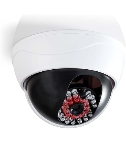 2 Caméras De Sécurité Factices - Dôme Noir Avec LED Rouge Clignotante, Effet Dissuasif