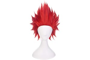 OSIAS Peluca Cosplay Anime, Peluca Fiesta Halloween, Redecilla Gratis(Kirishima Eijiro)