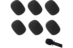 ZUWIJEQ 6 Pcs Spugna Microfono,Copri Microfono,Antivento Microfono,Copertura Microfono,Spugna Antivento Universale,Anti Dus,per Microfoni a Mano,KTV,Performance Sul Palco,Attività All'aperto (Nero)
