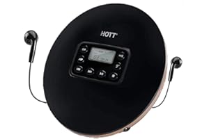 CCHKFEI Portable CD Player Bluetooth, Rechargeable personal Compact CD Player with Bluetooth LED Display Headphones and AUX Cable Anti-Shock for Car Kids & Adults