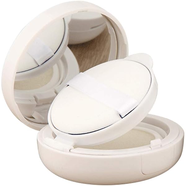 Ipetboom Leeres Cushion Foundation Case – DIY Make-up-Box Mit Spiegel & Puderpuff, Kompakt Für Unterwegs, Weiß
