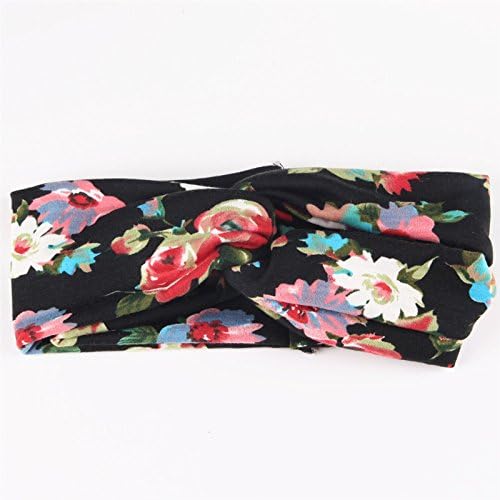 Fashion Women Flower Printed Spring Twist Hair Band Turban Headband