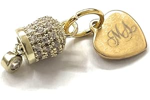 MODA MavillA Pendolo charm campanella dorata cuore zirconi acciaio idea regalo festa