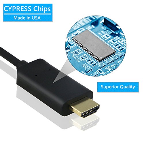 TedGem USB C zu HDMI-Kabel, Typ c USB 3.1(Thunderbolt 3 Kompatibel) zu HDMI Stecker 4K Kabel (5.9Fuß/1.8M) für ChromeBook Pixel, 2016 MacBook Pro, 2015 MacBook, Huawei MateBook & Mehr - 3