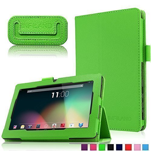 Infiland Folio Hülle Case Schutzhülle Tasche für 7 ''7 Zoll Google Android Tablet-PC inklusive ALLDAYMALL A88S / A88X 17,8 cm (7 Zoll) Tablet-PC, rotor® 17,8 cm (7 Zoll) Android Tablet PC, JEJA 7 Zoll Android Google Tablet PC, Dragon Touch Y88X 7 Zoll Tablet PC, Trimeo 7 Zoll Tablet PC, Arespark Ultrathin 7 Zoll Tablet PC, PHROG7 Tablet PC (7 Zoll), Rixow Ultrathin 7 inch Tablet PC( Überprüfen Sie bitte die Details der kompatibelen Tablet-Modell-Liste in Produktbeschreibung)(Grün)