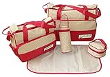 BOMIO 5teiliges Baby Wickeltaschen-Set mit viel Stauraum, 7 Farben