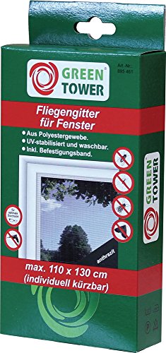 Preisvergleich Produktbild GREEN TOWER Fliegengitter 110X130cm Anthrazit Fenster