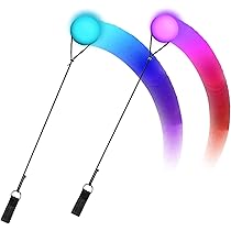 4 Bolas LED POI HRKVSK - Efectos Arcoíris Y Estroboscópicos, Cuerda Ajustable 51cm, Para Malabares, Baile, Fiestas