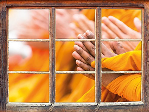 Price comparison product image Praying Hands monks in Tibet window 3D Wall Sticker size: 62x42cm Wall Decoration 3D Wall Stickers Wall Decals