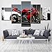 Produktbild rkmaster-NMD R1 Core Rot Schwarz Motorrad 5 Stück Hd Wallpaper Kunst Leinwanddruck Moderne Poster Wohnkultur Modulare Kunst Malerei