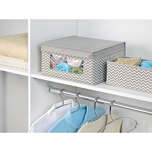 InterDesign 04271EU Chevron Weicher Aufbewahrungskasten, große Box, taupe / naturfarben - 4