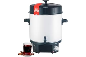 ‎CLATRONIC Clatronic® 2in1 Heißgetränke- & Einkochautomat mit 25L Tankinhalt | Einkochtopf für z.B. Glühwein oder Punsch | Glühweinkocher mit Emaillierung & integriertem Ablaufzapfhahn | 1800W | EKA 3338