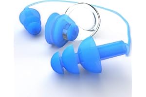 VOLO.FREEDOM TO FLY VOLO Silicone Earplugs and Nose Clips Set, Waterproof Silicone Gel Corded String Ear Plugs Spiral Earplug Rubber String Noise Cancelling Ear Plugs for Swimming or Sleeping