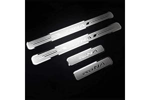 Ever TA 4 Piezas Protector de Umbral de Puerta de Coche para Hyun-dai Kona 2017-2022, Ajuste del Umbral del Pedal de Desgaste Placa de Protección Accesorios, Acero Inoxidable, Silver