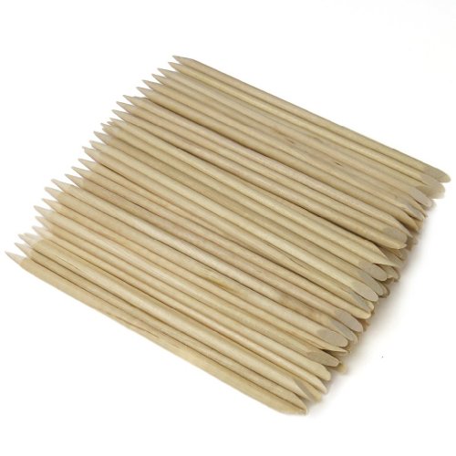 100 x Wooden Double Ended Cuticle Pushers