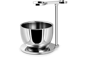 GRUTTI Set Barba 2in1 Premium: Ciotola Doppia Parete Acciaio Inox Termica & Supporto Salvaspazio - Regalo per la Festa del Papà