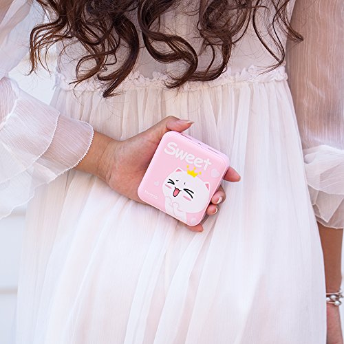 Batterie Externe Yoobao 10400mAh Chargeur Portable Power Bank Compact Mini Lampe de Poche LED Piles Externes 2 Ports USB pour iPhone 8 8 Plus   7  iPad  Samsung Galaxy  etc  - Rose