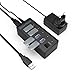 Produktbild USB 3.0 Hub, SOWTECH High Speed 4-Port USB 3.0 Datenhub mit Anti-Dust Protective Kautschuk & 5V/3.5A Netzteil für Win7/8/10 PC iMac, MacBook Air / Pro / Mini, MacBook, Laptops (Schwarz)