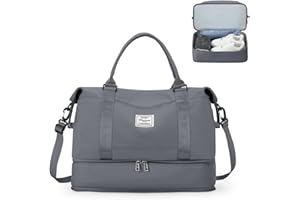 SEAFEW Borsone da Viaggio,Bagaglio a Mano 40x20x25 Ryanair Borsa da Viaggio con Scomparto per le Scarpe,Borsa da Cabina Ryanair 40x30x20 Borsa Sportiva Borsone da Palestra da Weekend,D-Grigio Ardesia