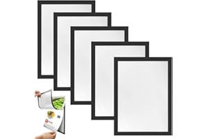 SIYINGSAERY 5 Stück Magnetrahmen A4 Selbstklebende Duraframe Schwarz Magnetic Rand Magnet Durable Rahmen 32.5 x 24cm Info-Rahmen Infotasche mit Magnetverschluss für Sichttafelständer Fenster