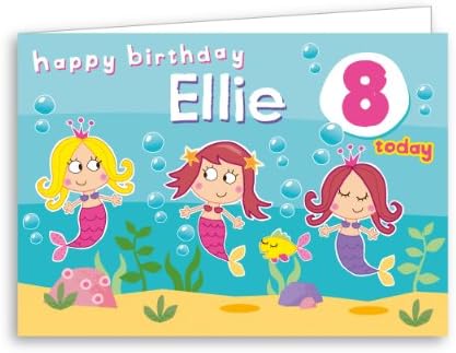 Children's Personalised Birthday Card Mermaid