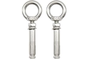 Ruidee 2 stycken rostfritt stål ringskruv ankare M10 x 80 mm expansionsskruv med ring förlängning bult ögonskruv ankare ögonb
