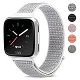 Omicton Fitbit Versa Bands/Gear S3 Universal, Ersatz-Woven Nylon Sport Armbanduhr Band atmungsaktiv Armband Haken und Klettverschluss Verstellbarer Verschluss Armbänder für Fitbit Versa Smart Watch