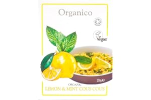 Organico - 12x 250g Organic Lemon & Mint Cous Cous. Quick and Easy Rice Alternative, Consumed Hot or Cold. Couscous Suitable for Vegetarian and Vegan Diet, No GMO (Pack of 12)