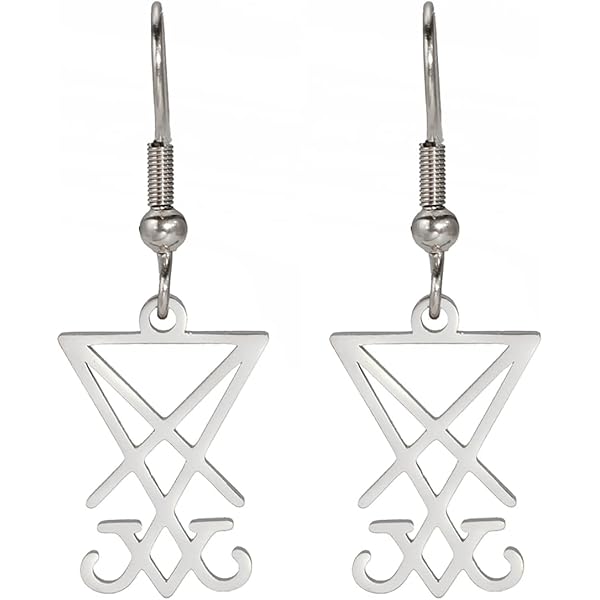 Orecchini Pendenti Ruota Di Ecate E Sigillo Di Lilith | Acciaio Inox Con Pentagramma Wiccan | Gioielli Donna Spirituali - 5
