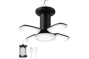 OURLEEME Camping Lantern for Tents Portable Camping Lights with Foldable Hook 6 Light Modes LED Tent Light Waterproof Battery Powered Rechargeable Camping Lamp for Outdoor Emergenc