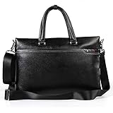 Laptoptasche Aktentasche Schulter Messenger Bag, Herren Leder Aktentasche multifunktionale Portable große Kapazität Handtasche Messenger Schulter Laptop-Tasche