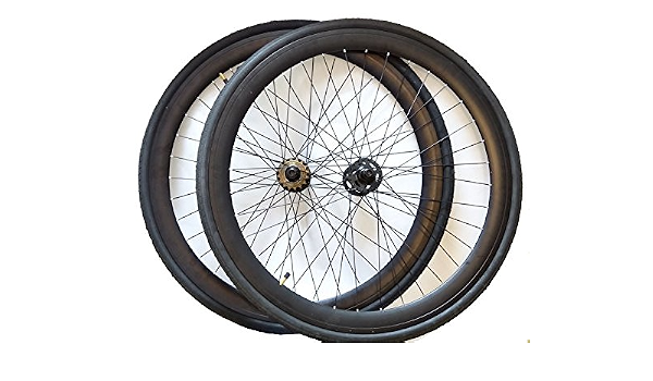Ruote complete cerchi raggi e mozzi NERO o 40 millimetri per bici a scatto  fisso 700C (28 pollici) con mozzo flip-flop ruota anteriore e posteriore e  pignone 16 denti : Amazon.it: Sport e tempo libero