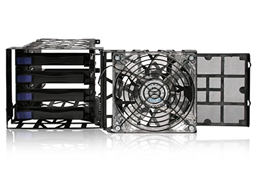 Icy Dock Black Vortex MB074SP-B – Festplattenkaefig Für 4x 3,5 Zoll (8,9cm) Festplatten – 120mm LED-Lüfter – Schwarz - 3