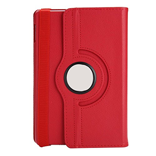 WindTeco Neu iPad 9.7 Zoll 2017 / iPad Air 2 / iPad Air Hülle – 360 Grad Rotierende Stand Smart Cover Case Schutzhülle Tasche Etui mit Auto Schlaf / Wach Funktion für Apple New iPad 9.7 inch 2017 Modell / iPad Air 2 2014 Modell / iPad Air 2013 Modell Tablet, Rot - 2