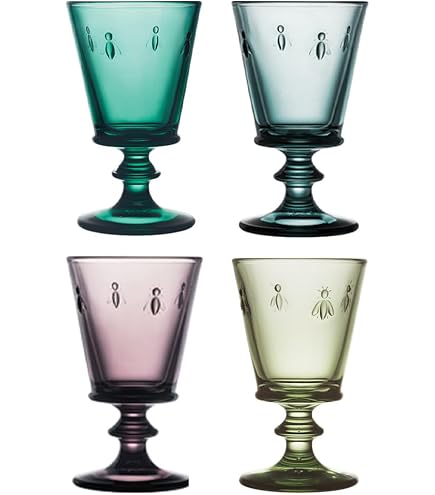 Verres à Vin La Rochère - Lot De 6 - Modèle Abeille - Fabrication Française - Verre Pressé