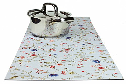 trivetrunner: Untersetzer und Tischläufer – Deko Küche Tisch Décor schützt Arbeitsplatten und Oberflächen vor heißen Teller, Töpfe und Geschirr – rutschsicher, Floral Design