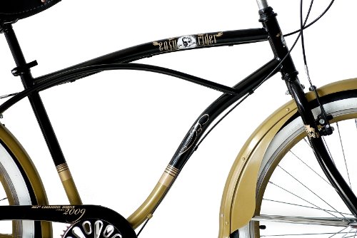 26″ BEACHCRUISER KCP ER 2.0 HERRENFAHRRAD 6 Gang SHIMANO schwarz gold RETRO LOOK – 66,0 cm (26 Zoll) - 3