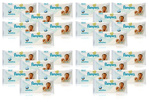 24x Pampers SENSITIVE BABY WIPES Handy Travel Size Convenience 12 WIPES PER PACK