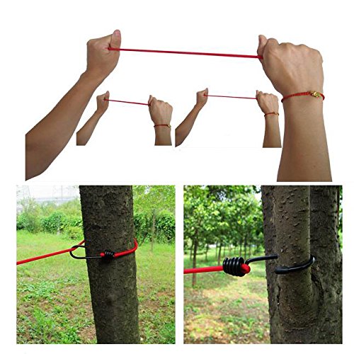 Bewegliche Spielraum-elastische Wäscheleine justierbare Wäscheleine mit 12pcs Wäscheklammern für im Freien und Innengebrauch (Schwarzes) - 3