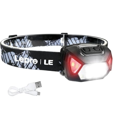Lampe frontale à LED Lampe frontale 3 Modes Angle réglable Lampe de