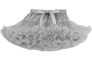 Discoball Girls Tutu Skirt Layered Ruffle Tulle Mini Ballet Skirt Princess Pettiskirt Ballet Dance Dress Daily Wear Costumes for 3-7 Years Girls Rainbow