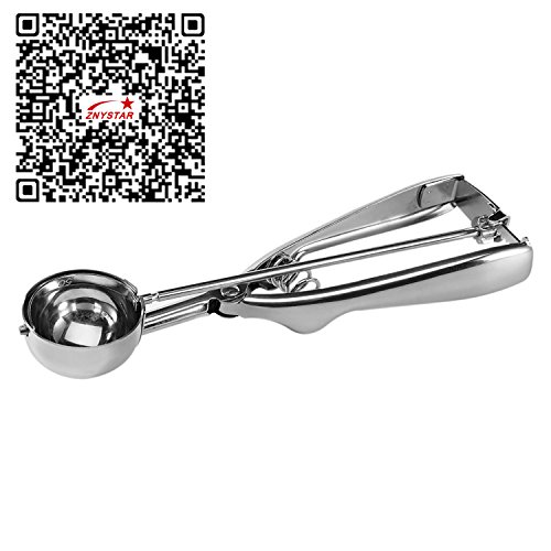 ZNYSTAR Portionierer Eisportionierer Eis-Löffel Eiskelle Schaber Eiszange Eiskratzer 4cm Edelstahl Eisbereiter für Tadellos runde Kugel aus Eis (Eisportionierer)