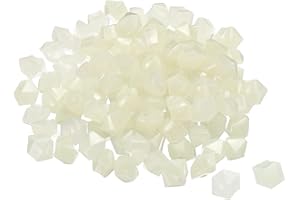 sourcing map 100pcs Glow Rocks 10-15mm Glow Pebbles Decoration in the Dark Luminous Stones Decor DIY Decorative White for Garden, Potted Plant, Fish Tank