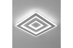 Comely – Plafoniera LED da soffitto quadrata moderna, 52W, 2600LM. Lampada LED bianca per diversi ambienti come camera da letto e soggiorno. Luce bianca 6500K. Lato: 40cm.
