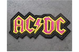 hotrodspirit - Patch Groupe Hard Rock ACDC Noir Jaune Rose 8x5x4 cm écusson thermocollant Veste Chemise