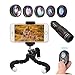Price comparison product image Apexel 8 in 1 Phone Camera Lens Kit 18X Telephoto Telescope Zoom lens Wide Angle + Macro Lens + Fisheye + Kaleidoscope 6 Lens + Star Filter for iPhone X/8 7 Plus/6S Samsung Galaxy S8 S7 Huawei and most Android Smartphone Remote Shutter Tripod