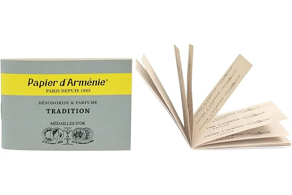 Papier d'Arménie - Carnet de 12 feuilles de 3 lamelles - Désodorise & Parfume - Tradition