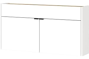 GERMANIA DIE MÖBELMACHER Germania Armario Zapatero 4438-633 GW-Ameca, en Blanco/Roble navarra, Certificado FSC, 110 x 57 x 22 cm (Ancho x Alto x Profundidad)